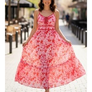 Grace Karin Red and White Floral Dress